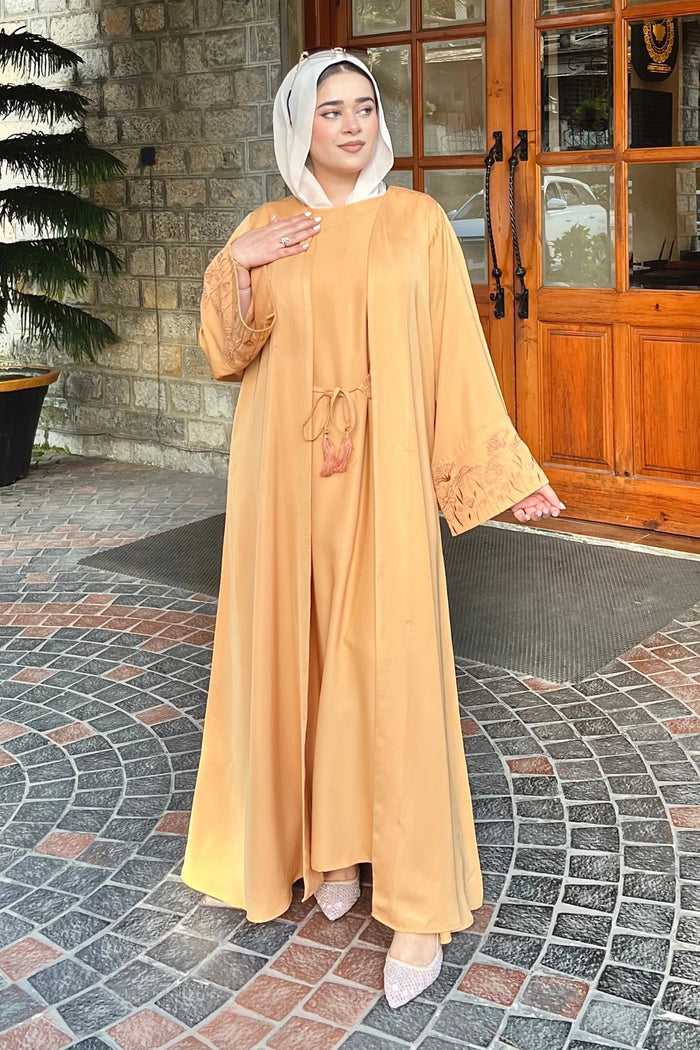 Ethnic Apricot Abaya