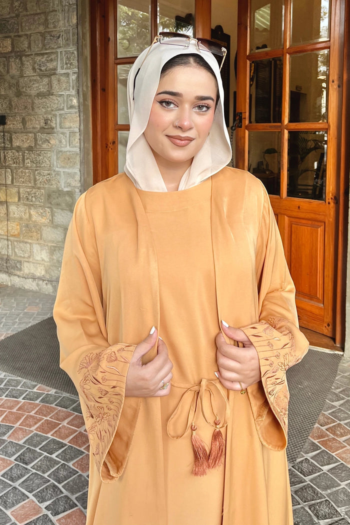 Ethnic Apricot Abaya