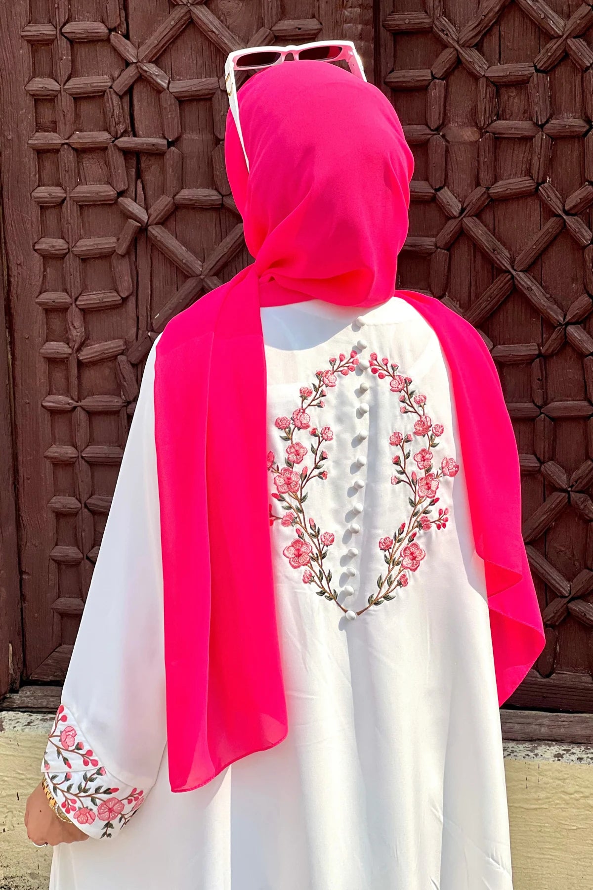 White Sakura Abaya
